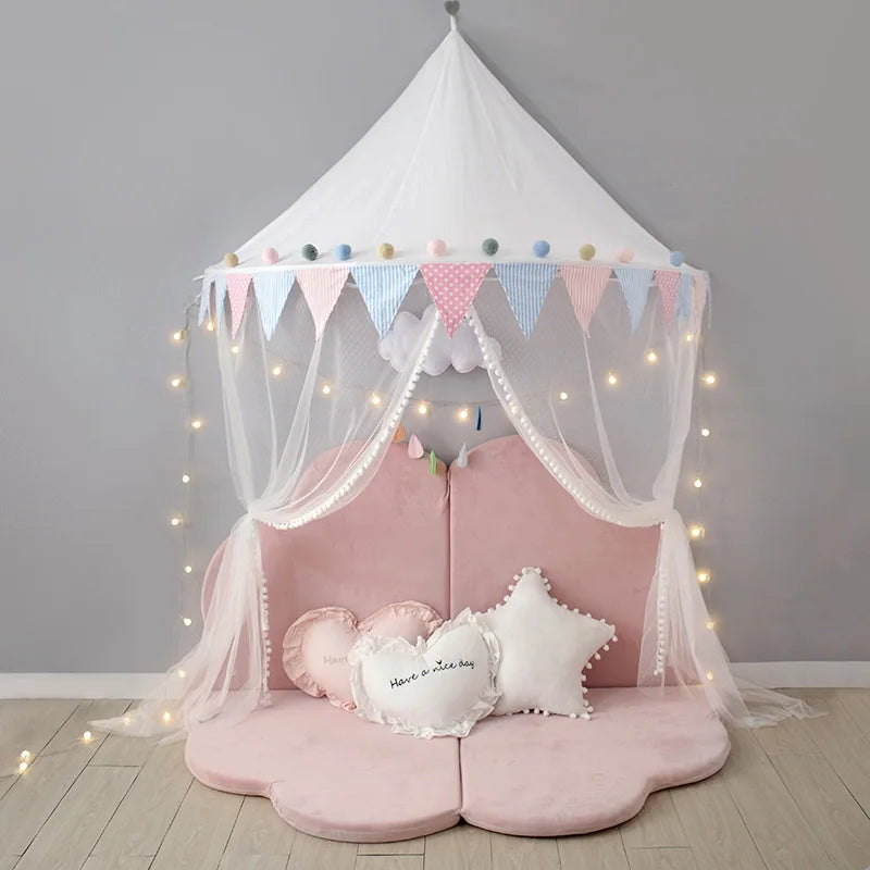 Mosquito Net Tent Nordic Baby Crib Canopy Bed Curtain Kids Play Tent Teepee Baby Crib Mosquito Netting Indoor Outdoor Home Decor